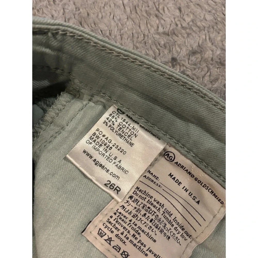 AG Adriano Goldschmied Jeans Womens 26R Green Stevie Ankle Slim Straight Skinny